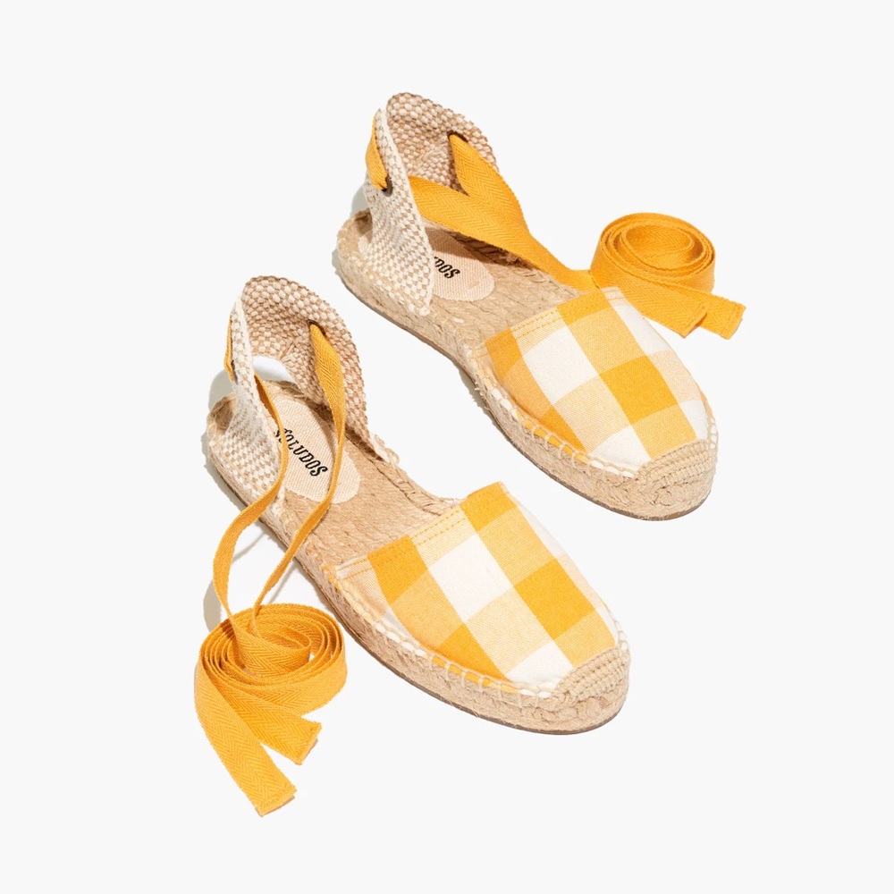 Soludos Lauren Gingham Espadrille Sandal US 10